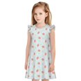 thumbnail image 1 of Balery Strawberry Camisón de princesa para niñas, pijama de algodón con mangas abullonadas, suave y bonito.-XX-Large, 1 of 6