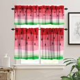 thumbnail image 3 of Watermelon Fruit Valance Curtain Red Watermelon Green Fruits Summer Cool Windows Curtain Valance for Kitchen Dining Room Canteens Home Decor 54''''x18''''+27''''x24''''x2（3 Piece）, 3 of 3