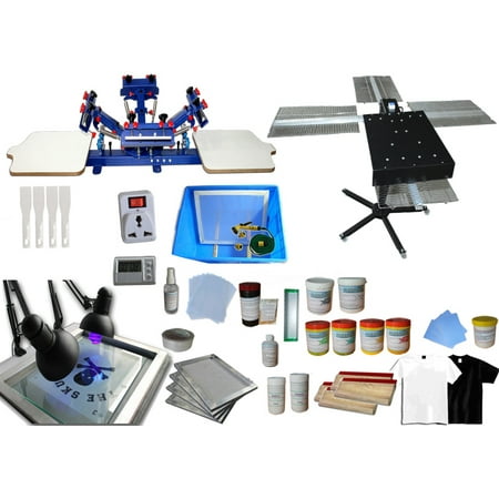Techtongda 4 Color 2 Station Screen Printing Kit Desktop Screen