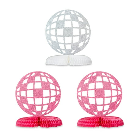 Pink/Silver Disco Ball Paper Honeycomb Center Table Decoration 3 Count by Way To Celebrate