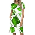 thumbnail image 2 of Robes pour Femmes 2024 Été Oversize Décontracté Col Rond Bretelles Manches Courtes Imprimé Floral Robe Ample avec Poche 50 % de Réduction Liquidation!, 2 of 7