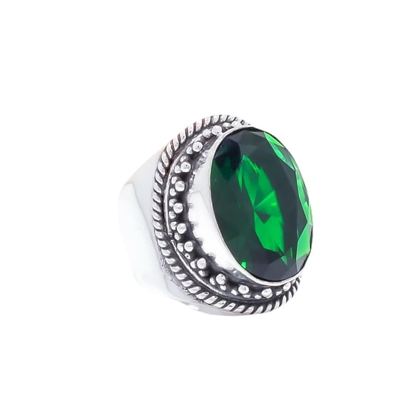 Chrome Diopside Gemstone 925 Sterling Silver Ring, Adjustable Ring, Silver Jewelry Ring, Green Ring, Oval Ring, Dainty Ring, Handmade Ring, Gemstone R