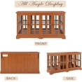 thumbnail image 5 of 59.05" W LED Curio Cabinet with 7 Color Lights, Vintage Glass Display Cabinet with 4 Glass Doors and Adjustable Shelves, Wooden China Case with Smartphone-Controlled for Living Room (Dark Oak), 5 of 8