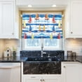 thumbnail image 5 of Yayeee Kitchen Curtains Tier Pair Light Filtering 27"x24" Rod Pocket Short Cafe Window Panel, Orange Sailboats, 5 of 7