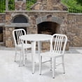 thumbnail image 2 of Bowery Hill 3 Piece 30" Round Metal Patio Dining Set in White, 2 of 3
