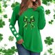 thumbnail image 1 of Xuyuer St. Patrick's Day Sweatshirt Women Shamrock Heart Shirts Irish Gift Crewneck Casual Loose Fit Tops, 1 of 6