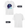 thumbnail image 6 of T Shirts for Women Short Sleeve Cotton Crewneck T-Shirt, Astronaut Skiing Sport Space Cartoon Tee Tops Casual Basic T-Shirts, XS-5XL White 3XL, 6 of 7