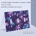 thumbnail image 4 of Haosy Light Switch Cover Plate 3 Gang Electrical Outlet Covers Pink Blue Plam Tree Decorate Wall Plate 4.56”x4.48”, 4 of 8