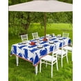 thumbnail image 3 of Outdoor Tablecloth with Umbrella Hole and Zipper Blue Crab Rectangle Outdoor Tablecloths 60x120 Waterproof Table Cloths Red Stripes Patio Table Cloth Cover for Outdoor Tables Picnic Garden, 3 of 5