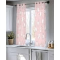 thumbnail image 5 of Easter Bunny Sheer Curtains 45 Inch Length 2 Panels Set for Living Room/Bedroom, Cartoon Carrots Cute Rabbits Sketch Pink Kitchen Curtains Grommet Semi-Sheer Curtains Window Treatments 42"x45"x2, 5 of 7