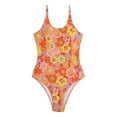 thumbnail image 4 of Aayomet Maillot de Bain Femme Décolleté en U Profond Maillots de Bain (Orange, S), 4 of 5