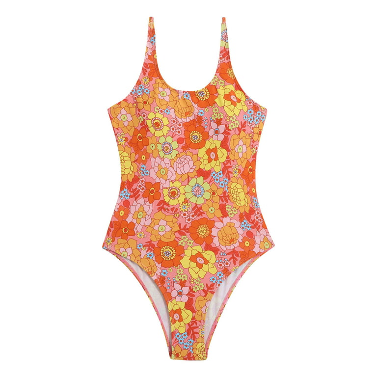 Aayomet Women Print Swimsuits Deep U Neck Cutout Bathing Suits