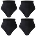 thumbnail image 2 of YWDJ Womens Shaping Briefs Underwear 4 Pack Breathable Lightweight High Waist No Show Ladies Comfortable Solid Color Large Size High Waist Warm Belly Hip Lift Thin Waist Panties Underwear Black L, 2 of 7