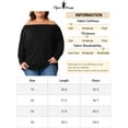 thumbnail image 6 of DARING DIVA Women's Plus Tops Basic Blouses Dolman Tops Tee Shirts 1X Black, 6 of 6