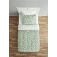 thumbnail image 2 of Mainstays 5 Piece Reversible Bed in a Bag Comforter Set with Sheets, Green Floral, Twin-XL, 2 of 6