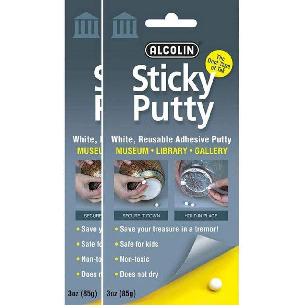 Sticky Putty Reusable Museum & Gallery Quality Adhesive Putty, 2 Pack