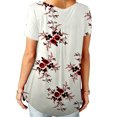 thumbnail image 2 of Blouses d'Été Florales Col en V Amples Tunique T-Shirts, 2 of 2