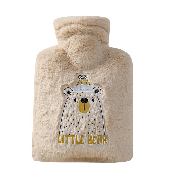 Binwennn Cozy Cartoon Hot Water Bottle Warming Hand Warmer Thickened & Explosion Design Adorable Fuzzy Heat Pack For Winter Comfort Hot Hand Warmers Foot Reusable Heating Pad Boil Reusable Heat Packs