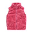 thumbnail image 4 of Staki Girls Vest Girls Fleece Vest Sleeveless Jacket Fall Winter Warm Outerwear(Hot Pink,7-9 Years), 4 of 4