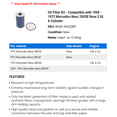 thumbnail image 2 of Oil Filter Kit - Compatible with 1968 - 1972 Mercedes-Benz 280SE Base 2.8L 6-Cylinder 1969 1970 1971, 2 of 2
