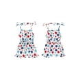 thumbnail image 2 of Suealasg 4th of July Little Girl Cami Jumpsuit 1T 2T 3T 4T 5T Kids Girls Sleeveless Star Print Tie Up Spaghetti Strap Romper Shorts Toddler Girl Summer Independence Day Clothes, 2 of 9
