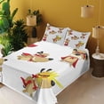 thumbnail image 2 of Ambesonne Animal Fitted & Top Sheet Set with Shams, Superhero Puppy with Paw, Red Cream White, 2 of 5