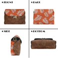 thumbnail image 2 of SCRAWLGOD Leaf Print Brown Orange Crossbody Bags for Women, Lightweight Stain Resistant Purses for Women, Waterproof Cross Body Handbags with PU Leather, Travel Shoulder Bag, 2 of 7