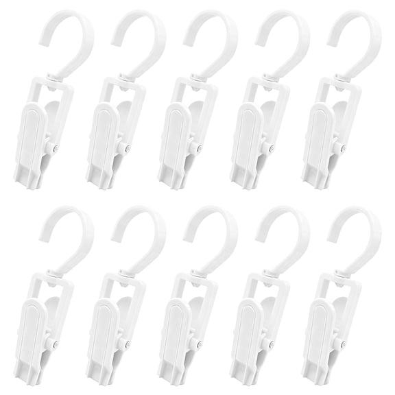 10pcs 360 Degree Rotating Hooks with Clips Plastic Clothes Clip Multipurpose Organizers for Laundry Crafts