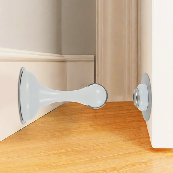 2Pcs Magnetic Door Stopper Stainless Steel Magnetic Door Catch Rustproof Door Stop Holder Adhesive/Screw Mounting Door Stop Door Catch Stopper for Home School Office