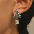 thumbnail image 4 of Christmas Tree Earrings for Women Dangle Drop Rhinestone Alloy Party Holiday Festive Jewelry Gift, 4 of 6