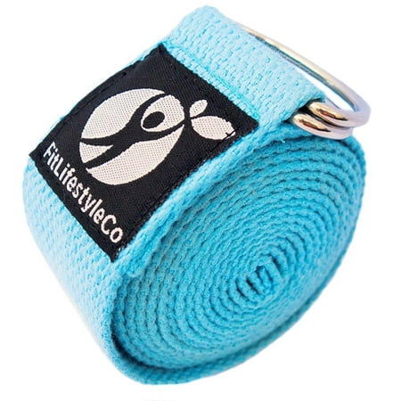 yoga strap - best for stretching - 6 colors - instructional video - durable cotton with metal (Best Streaming Fitness Videos)