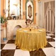 thumbnail image 3 of GFDYREE 132" Round Sparkly Gold Sequin Tablecloth for Wedding, Party, Christmas Decorations, 3 of 5