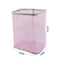 thumbnail image 3 of Wall Mount Laundry Basket | Folding Mesh Nylon Dirty Clothes Hamper | Hanging Storage Bag for Bathroom, Bedroom | Pink | 1-Pack, 3 of 5