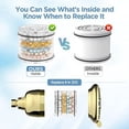 thumbnail image 3 of Filtered Shower Head - High Pressure Rain - Shower Head with filter for Hard Water - Luxury 7 Settings Adjustable Water Filter Showerhead (Gold), 3 of 5