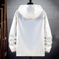 thumbnail image 4 of Mens Welding Jacket Fashionable Bright Face Pocket Cardigan Zipper Thin Mens Fall Coats,White,3XL, 4 of 4