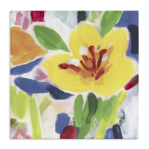 Stupell Industries Bright Yellow Buttercup Blooms Floral Painting Wrapped Canvas Canvas Art Print Wall Art, 17 x 17