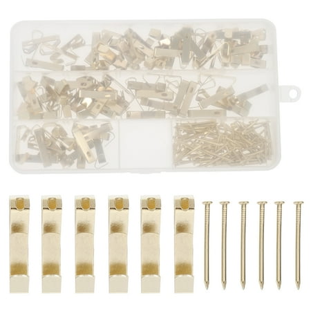 

200Pcs Practical Wall Hangers Coat Storage Hanger Home Wall Steel Nails (Golden)