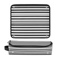 thumbnail image 6 of Hair Tools Storage with Heat Resistant Mat- Black and White Horizontal Stripes Printed Curling Iron Travel Bag/Flat Iron Case for Women, 6 of 8