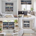 thumbnail image 6 of Vintage Wooden Grain Kitchen Curtains Sets for Windows 36 Inch Length, Funny Letters Words Rod Pocket Window Treatments Tier Curtains and Valances Set for Bedroom/Bathroom, 6 of 8