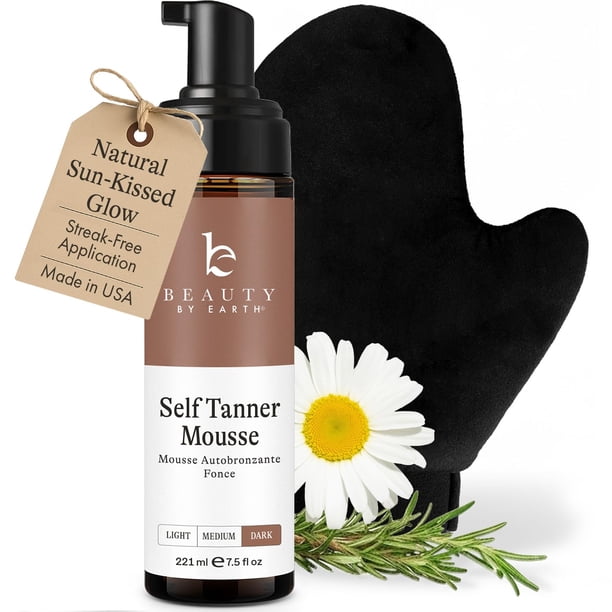 Kit de mousse autobronceadora Beauty by Earth Ultra Dark 221 ml