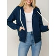thumbnail image 5 of MixMatchy Women's Solid Basic Long Sleeve Zip Up Fleece Jacket, 5 of 5