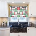 thumbnail image 5 of Yayeee Kitchen Curtains Light Filtering 27"x36" Rod Pocket Short Cafe Window Panel, Red Abstract Geometric, 5 of 7
