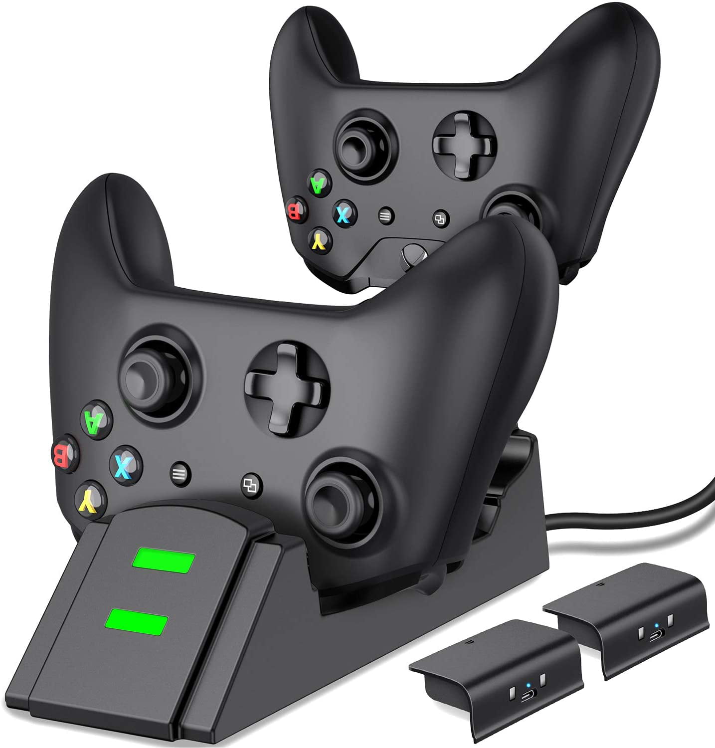 Controller Charger for Xbox one, Controller Charging Station Compatible  with Xbox One/Elite (Doesn't fit Xbox Series X/S) Dual Charging Dock with 2  x 