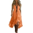 thumbnail image 2 of QUNYINEY Summer Everyday Dresses for Women A Line Sleeveless Long Boho Sundress Casual Loose Fit Drawstring V Neck Pleated Dresses, 2 of 6