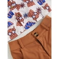 thumbnail image 6 of Wassery 4th of July Baby Boys Independence Day Outfits Loose Glasses/Cow Head Print Shirt Short Sleeve Turn-Down Collar Tops and Solid Color Shorts 2Pcs Toddler Summer Casual Clothes Set 6M-4T, 6 of 8