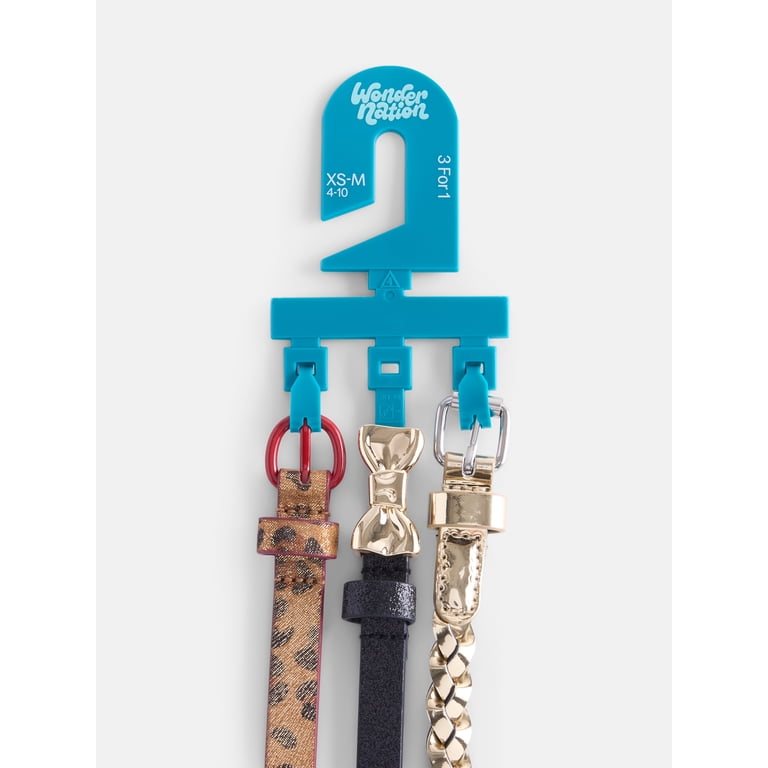 Wonder Nation Girl's Fashion Belts 3-Pack, XS-XXL photo 2