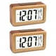thumbnail image 1 of 2X Reloj Despertador Digital LED Grande de Madera, Luz con Sensor Inteligente con Repetición, Fecha, Temperatura, Conmutable de 12/24 Horas, 1 of 7