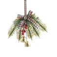 thumbnail image 2 of Adorno Navideño para Puerta con Campanas, Hojas de Pino y Lazo | Carrillón de Viento para Pared | Decoración Colgante para Árbol de Navidad | Color Dorado | Tamaño: 15 Cm | Materiales: Plástico, Hier, 2 of 6
