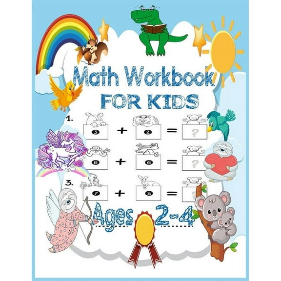 Math Workbook for kids Ages 2-4: Preschool mathematics book with numbers tracking and matching activities with pictures,, (Paperback)