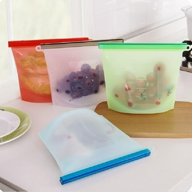 New Reusable Vacuum Silicone Food Bag Sealer Milk Fruit Meat Storage Bags  Fridge Food Storage Containers Refrigerator Bag